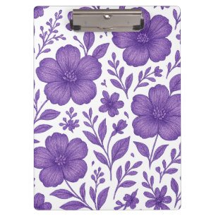 lila Blumenmuster Klemmbrett