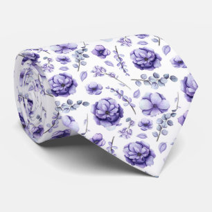 Lila Blumenmuster Krawatte
