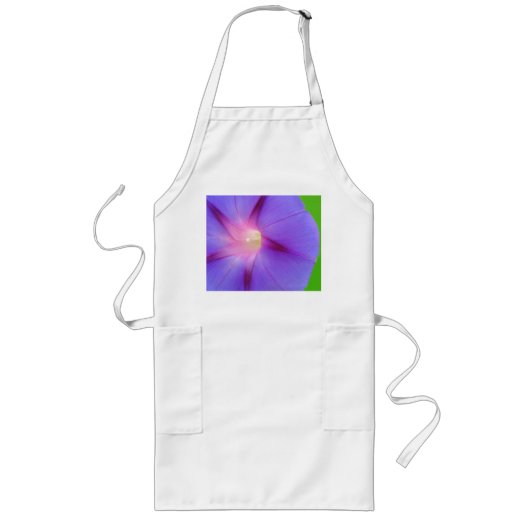 Lila Blumenmuster Lange Schürze (Vorne)