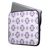 Lila Blumenmuster Laptopschutzhülle (Vorderseite Links)