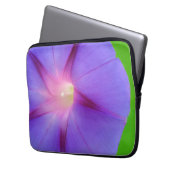 Lila Blumenmuster Laptopschutzhülle (Vorderseite Links)