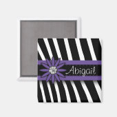 Lila Blumenmuster Magnet (Vorderseite/Rückseite)