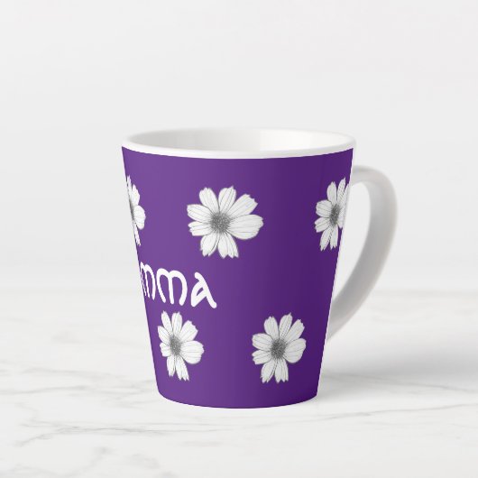 Lila Blumenmuster Milchtasse (Rechte Ecke)