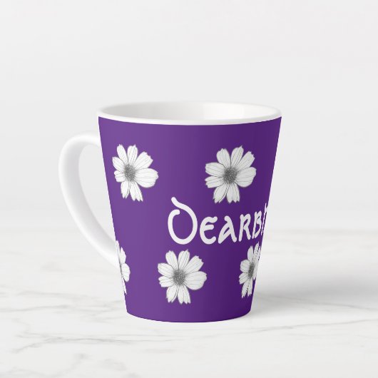 Lila Blumenmuster Milchtasse (Linke Ecke)