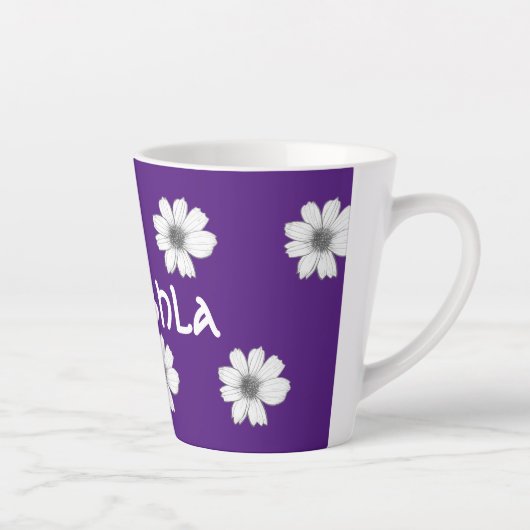 Lila Blumenmuster Milchtasse (Rechts)