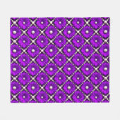 Lila Blumenmuster mit Perlen Fleecedecke (Vorderseite (Horizontal))