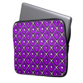 Lila Blumenmuster mit Perlen Laptopschutzhülle (Vorderseite Links)