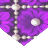 Lila Blumenmuster mit Perlen Tischdecke (Schrägansicht)