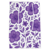 lila Blumenmuster Mittlere Geschenktüte (Rückseite)