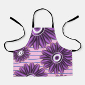 Lila Blumenmuster Modernes abstraktes Blumendesign Schürze (Vorderseite)