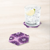 Lila Blumenmuster Modernes abstraktes Blumendesign Untersetzer (Vor Ort)