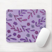 Lila Blumenmuster Mousepad (Mit Mouse)