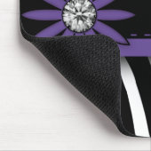 Lila Blumenmuster Mousepad (Ecke)