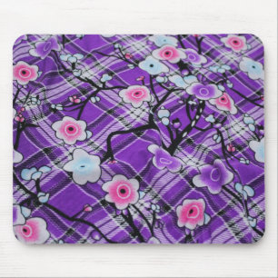Lila Blumenmuster Mousepad