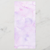 Lila Blumenmuster-Party Menükarte (Rückseite)