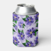 Lila Blumenmuster Periwinkle Wash Dosenkühler (Kanne Vorderseite)