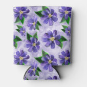 Lila Blumenmuster Periwinkle Wash Dosenkühler (Vorderseite)