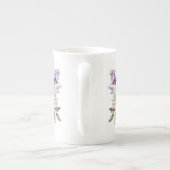 Lila Blumenmuster Porzellantasse (Rückseite)