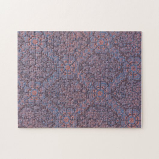 Lila Blumenmuster Puzzle (Horizontal)