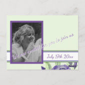 Lila Blumenmuster-Rose Postkarte (Rückseite)