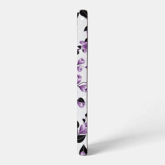 Lila Blumenmuster Samsung Galaxy Hülle (Linke Seite)