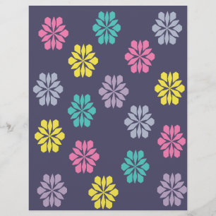 Lila Blumenmuster-Schreibpapier