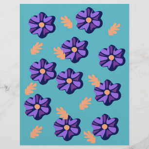 Lila Blumenmuster-Schreibwarenpapier