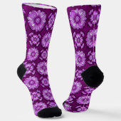 Lila Blumenmuster Socken (Gewinkelt)
