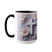 Lila Blumenmuster Tasse