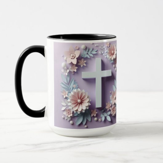 Lila Blumenmuster Tasse (Links)