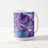 Lila Blumenmuster-Tasse Kaffeetasse (VorderseiteRechts)