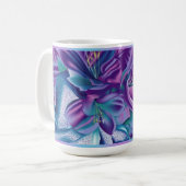 Lila Blumenmuster-Tasse Kaffeetasse (Vorderseite Links)