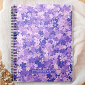 Lila Blumenmuster Violett Blossom Muster Notizblock