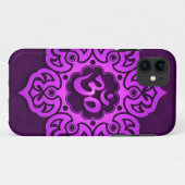 Lila BlumenOm-Entwurf Case-Mate iPhone Hülle (Rückseite (Horizontal))