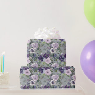 Lila Blumenpapier für Wasserfarben Geschenkpapier