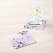 Lila Blumenpapier mit Aquarellfarbe Untersetzer (Vor Ort)