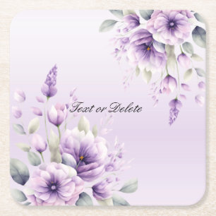 Lila Blumenpapier mit Aquarellfarbe Untersetzer