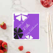 Lila Blumenpapier Napkins, 75. Geburtstagsparty Serviette (Beispiel)