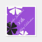 Lila Blumenpapier Napkins, 95. Geburtstagsparty Serviette (Vorderseite)