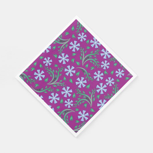 Lila Blumenpapier Napkins Serviette (Ecke)