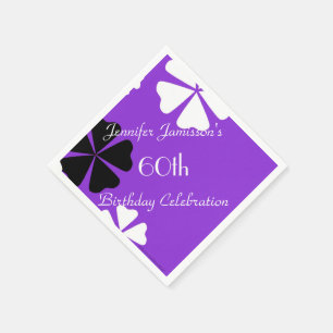 Lila Blumenparty zum Geburtstag Einfach Minimalist Serviette