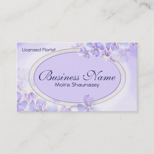Lila Blumenpastete Visitenkarte (Vorderseite)