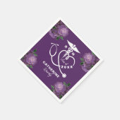 Lila Blumenpflegerschule Serviette (Ecke)