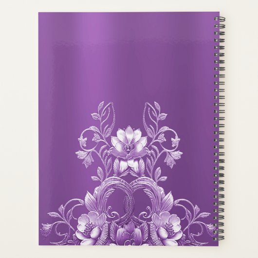 Lila Blumenplaner Planer (Rückseite)