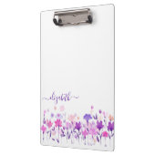 lila Blumenplatte Klemmbrett (Links)