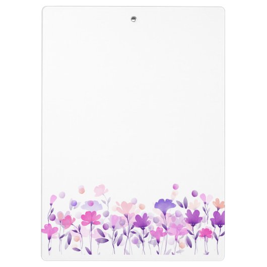 lila Blumenplatte Klemmbrett (Rückseite)