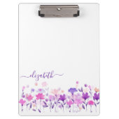 lila Blumenplatte Klemmbrett (Vorderseite)