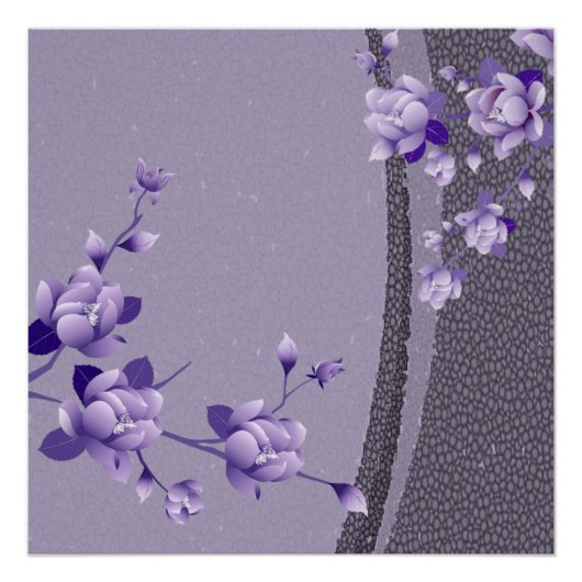 Lila Blumenposter Poster (Vorderseite)