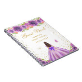 Lila Blumenpresse, Brünette Haare, 16 . Geburtstag Notizblock (Rechte Seite)