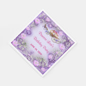 Lila BlumenPrincess Fairy Schwanz Geburtstag Serviette (Ecke)